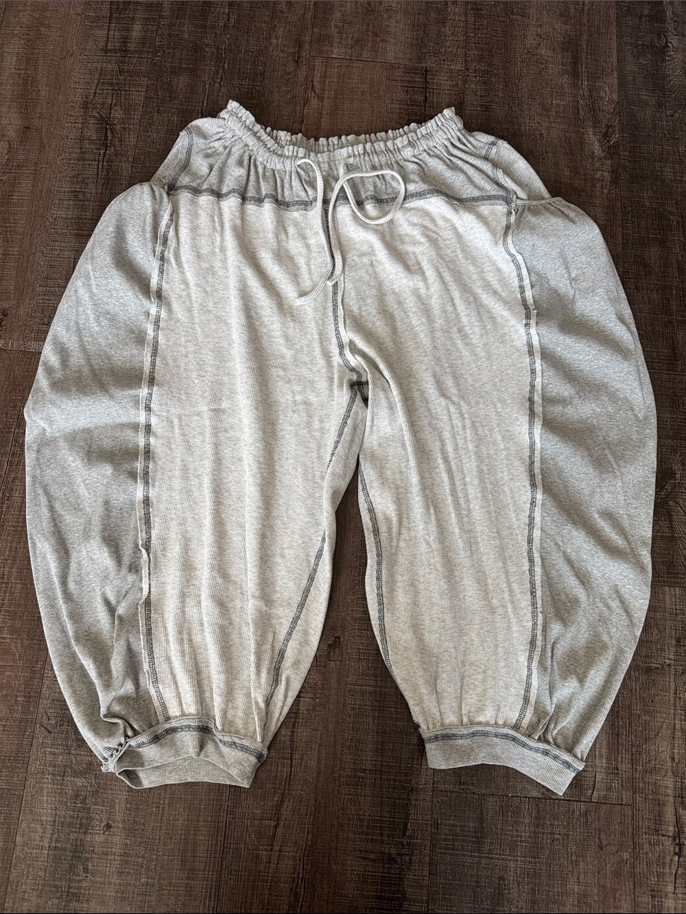 POL Light Gray Jogger Pants with Contrast Stitching
